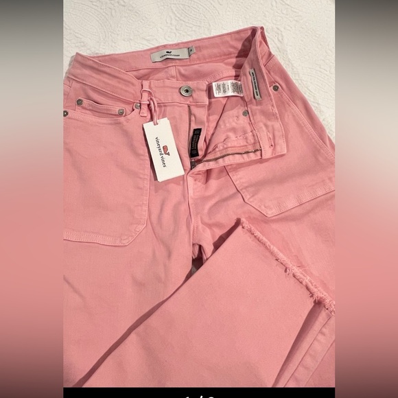NWT -Vineyard Vines Jeans Womens 29. Pink High Rise Candiani denim size 29 - Picture 6 of 10